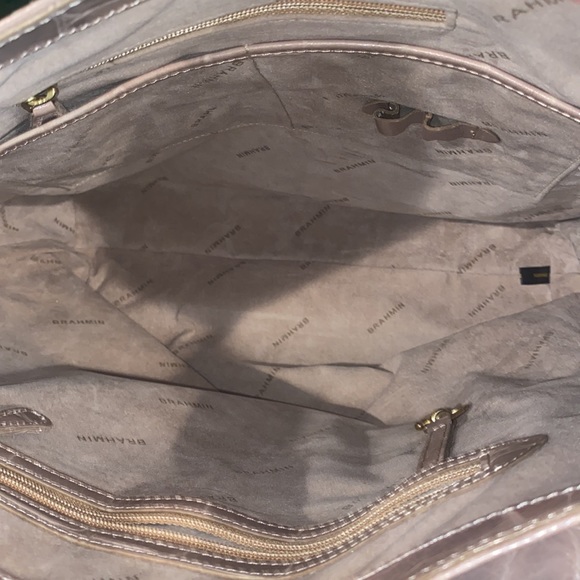 Brahmin Tan Alligator print Satchel Style handbag. - Picture 14 of 16